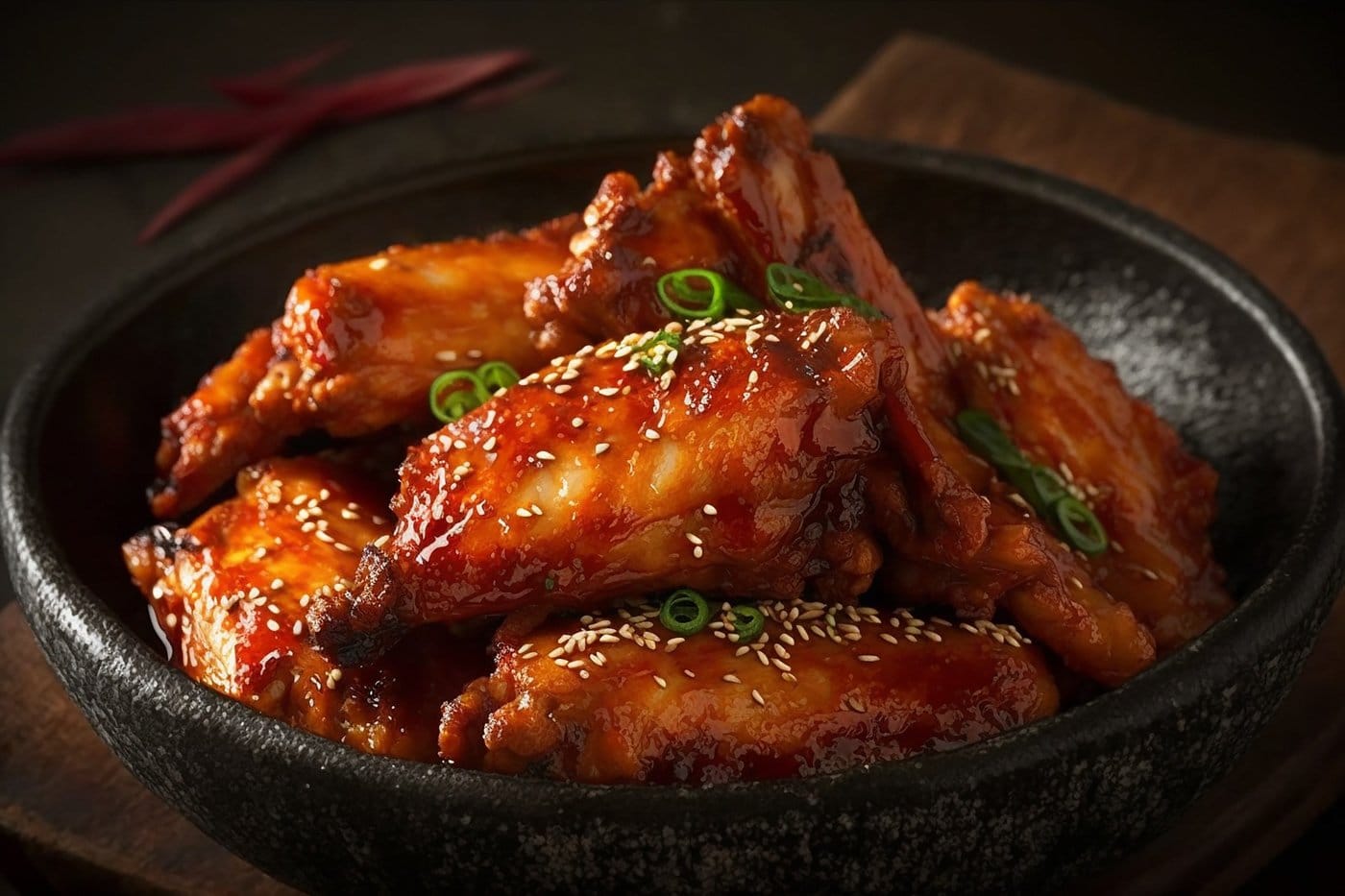 Korean spicy chicken wing's